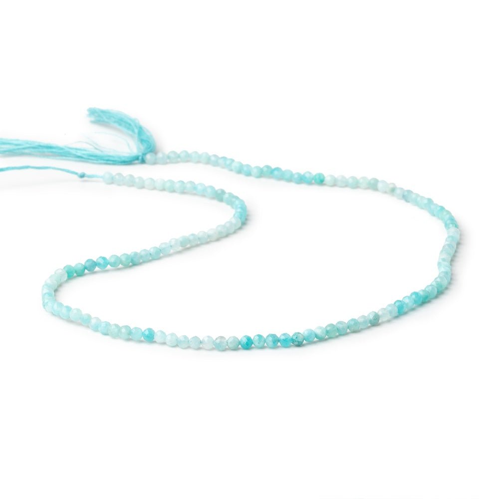 2.5mm Shaded Amazonite Micro Faceted Round Beads 12.5 inch 130 pieces (ONLINE ORDER ONLY)