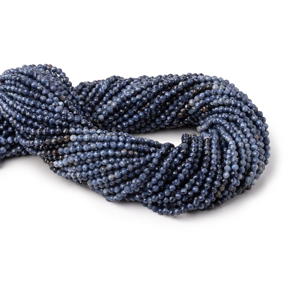 2.5mm Shaded Blue Sapphire Micro Faceted Round Beads 12.25 inch 164 pieces (ONLINE ORDER ONLY)