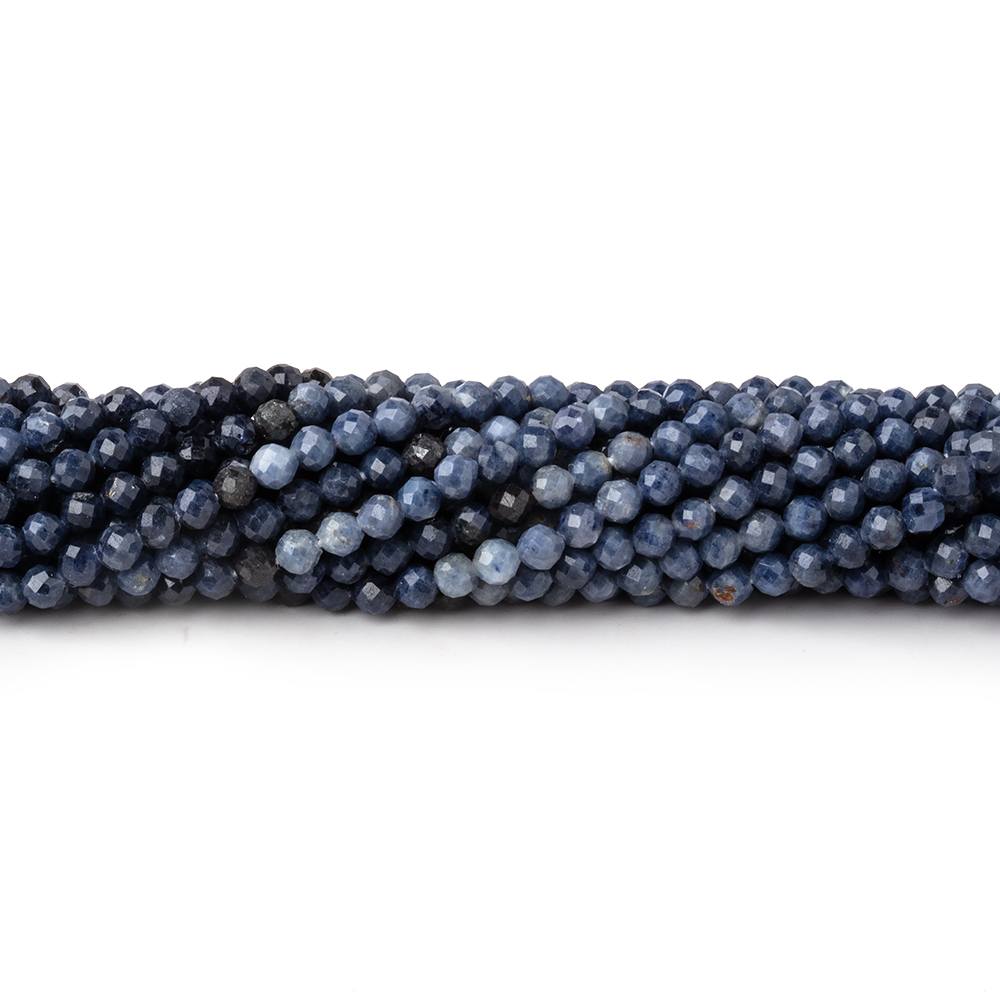 2.5mm Shaded Blue Sapphire Micro Faceted Round Beads 12.25 inch 164 pieces (ONLINE ORDER ONLY)
