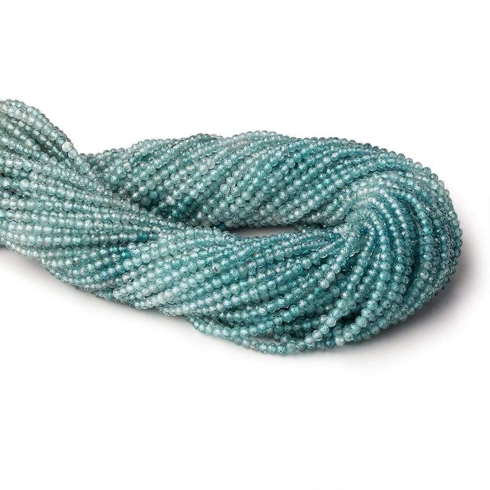 2.5mm Shaded Blue Zircon micro faceted round beads 12.5 inch 150 pieces AAA (ONLINE ORDER ONLY)