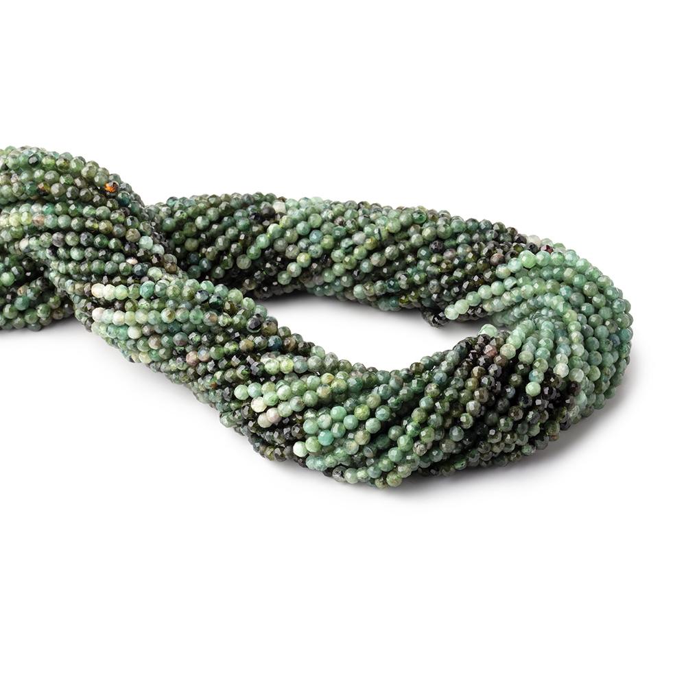 2.5mm Shaded Green Tourmaline Micro Faceted Round Beads 12.5 inch 138 pieces (ONLINE ORDER ONLY)