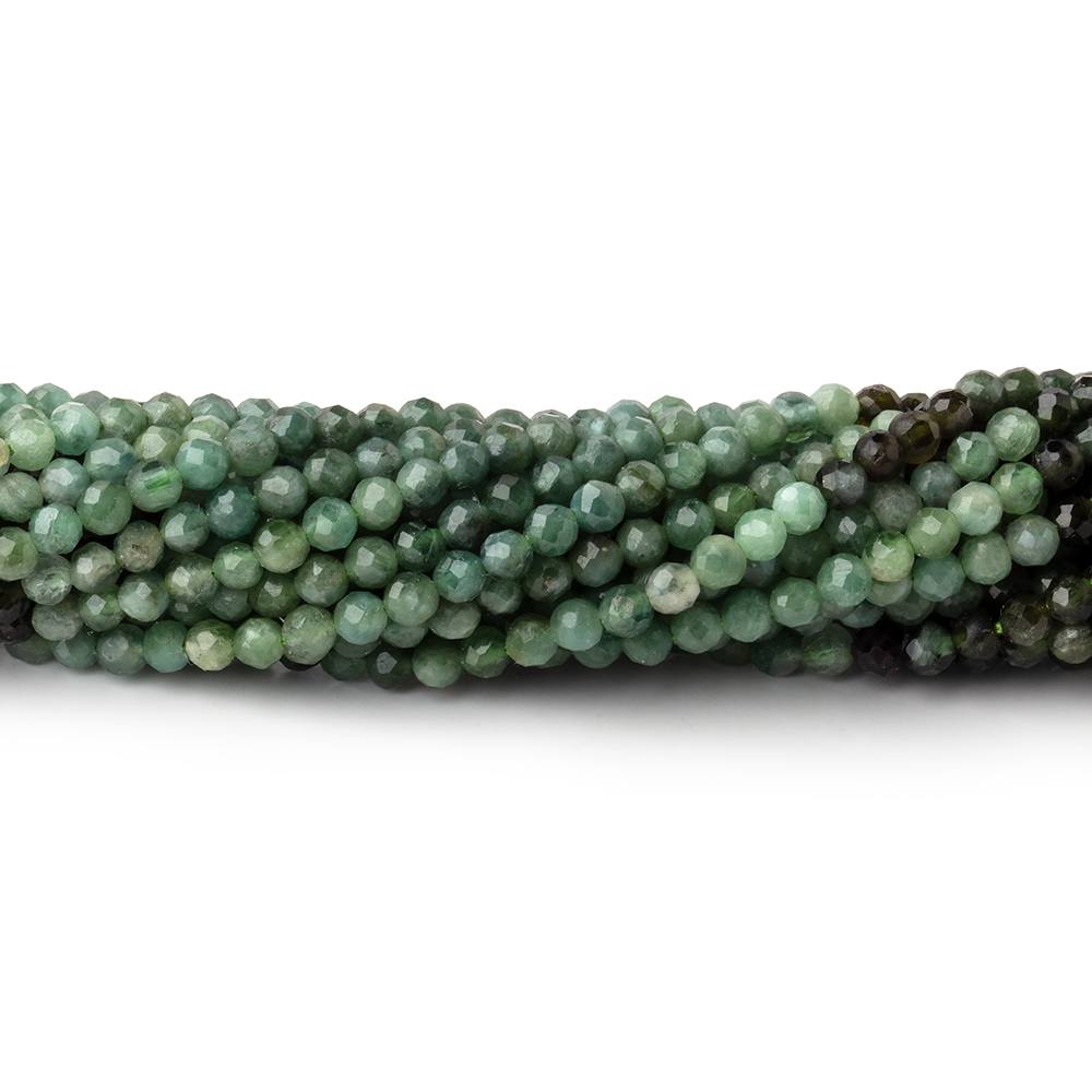2.5mm Shaded Green Tourmaline Micro Faceted Round Beads 12.5 inch 138 pieces (ONLINE ORDER ONLY)