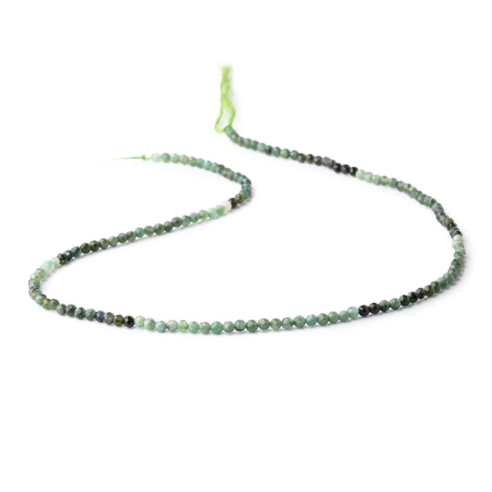 2.5mm Shaded Green Tourmaline Micro Faceted Round Beads 12.5 inch 138 pieces (ONLINE ORDER ONLY)