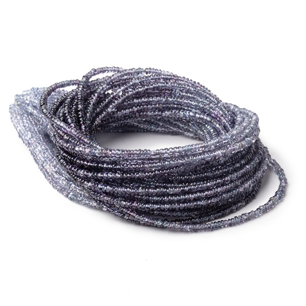 2.5mm Shaded Indigo Spinel Plain Rondelle Beads 16 inch 300 pieces AA (ONLINE ORDER ONLY)