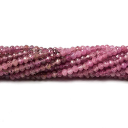 2.5mm Shaded Pink Tourmaline Micro faceted rondelle beads 13 inch 155 pcs (ONLINE ORDER ONLY)