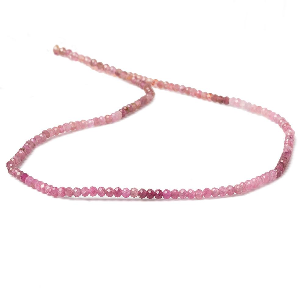 2.5mm Shaded Pink Tourmaline Micro faceted rondelle beads 13 inch 155 pcs (ONLINE ORDER ONLY)