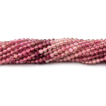 2.5mm Shaded Pink Tourmaline Micro Faceted Round Beads 13 inch 139 pieces AAA (ONLINE ORDER ONLY)