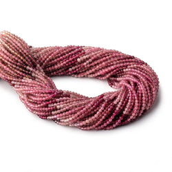 2.5mm Shaded Pink Tourmaline Micro Faceted Round Beads 13 inch 139 pieces AAA (ONLINE ORDER ONLY)