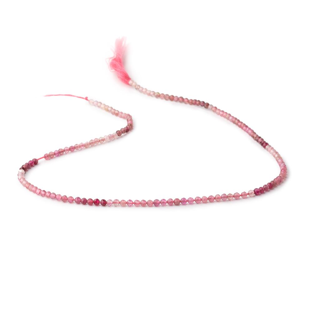 2.5mm Shaded Pink Tourmaline Micro Faceted Round Beads 13 inch 139 pieces AAA (ONLINE ORDER ONLY)
