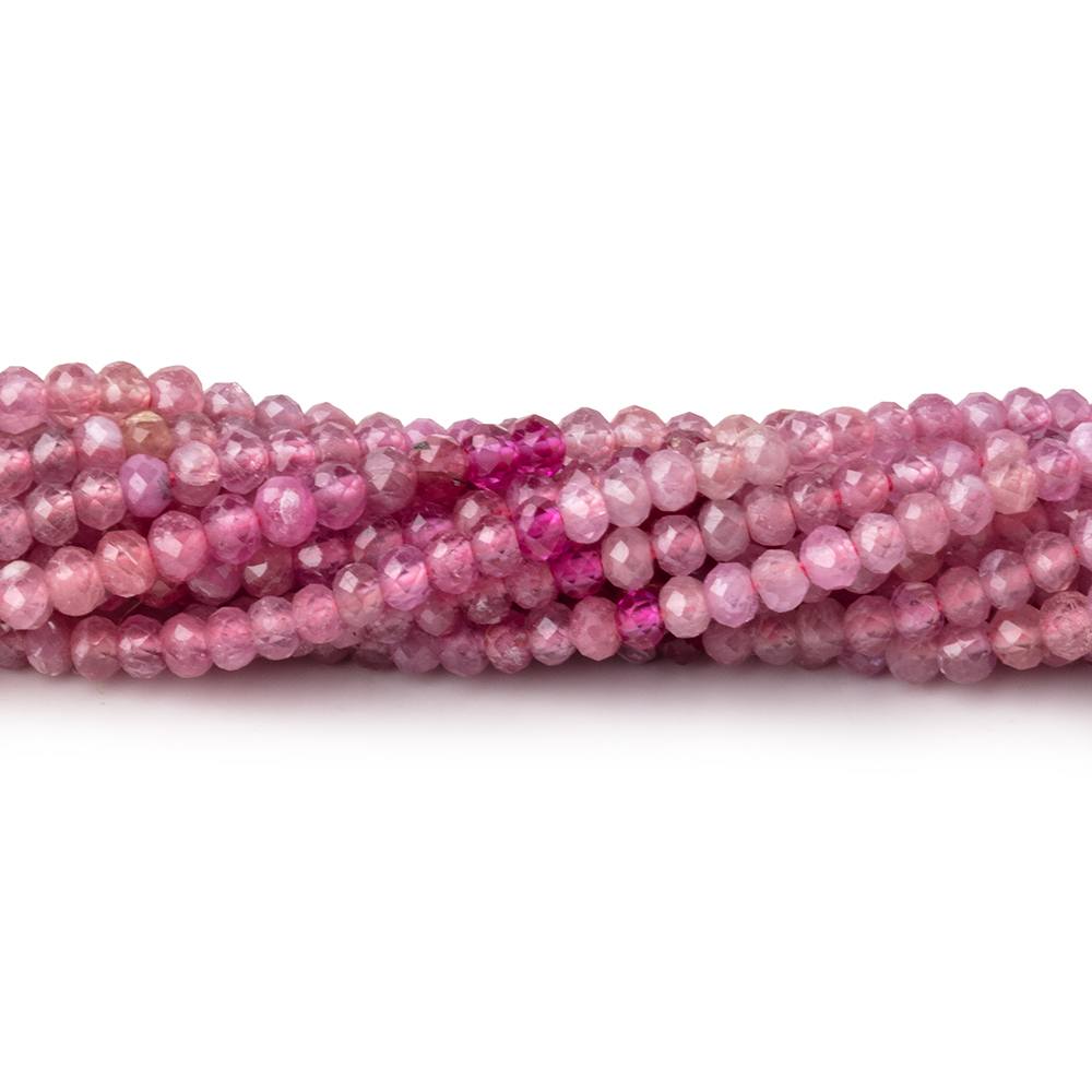 2.5mm Shaded Ruby Micro Faceted Rondelle Beads 12.75 inch 154 pieces (ONLINE ORDER ONLY)