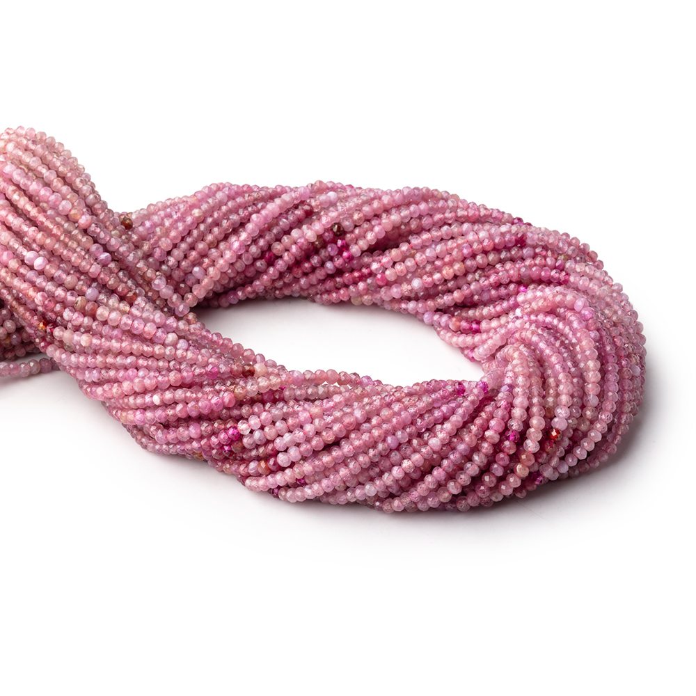 2.5mm Shaded Ruby Micro Faceted Rondelle Beads 12.75 inch 154 pieces (ONLINE ORDER ONLY)