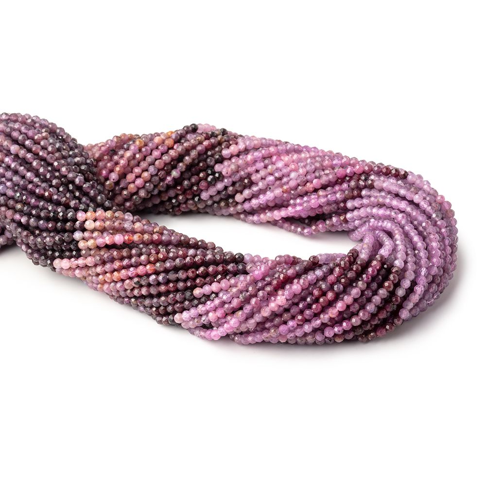 2.5mm Shaded Ruby micro faceted round beads 13 inch 140 pieces AA (ONLINE ORDER ONLY)
