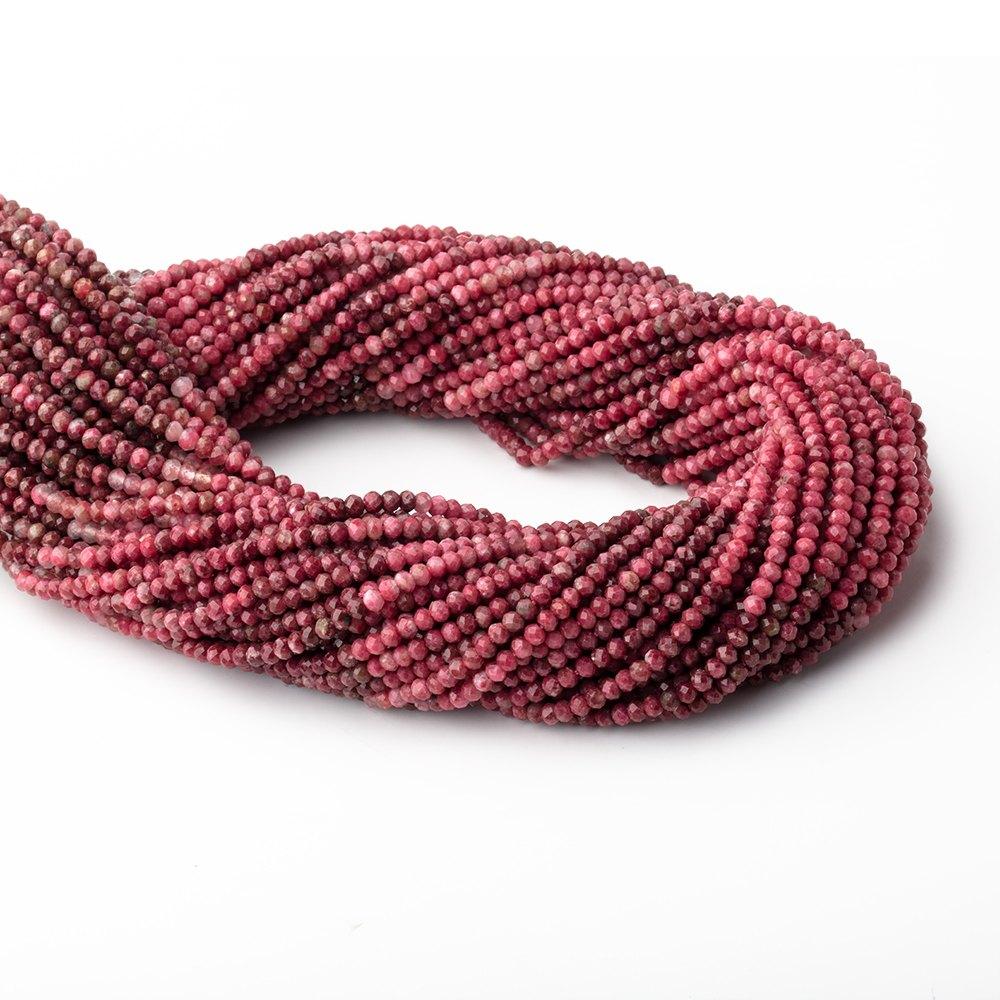 2.5mm Shaded Thulite Micro Faceted Rondelle Beads 12.5 inch 160 pieces (ONLINE ORDER ONLY)