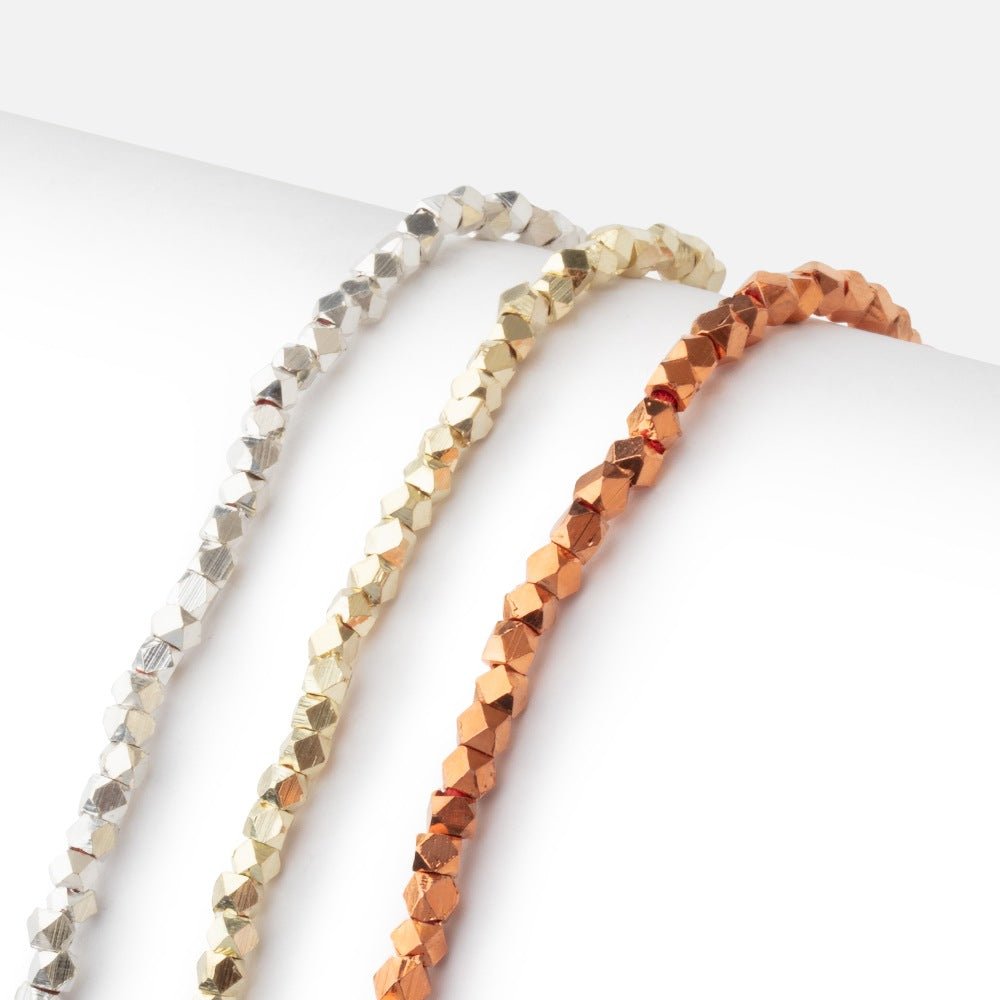 2.5mm Shiny Faceted Nugget Beads 8 inch 80 pieces (ONLINE ORDER ONLY)