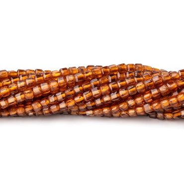 2.5mm Spessartite Garnet Micro Faceted Cube Beads 12.5 inch 134 pieces (ONLINE ORDER ONLY)