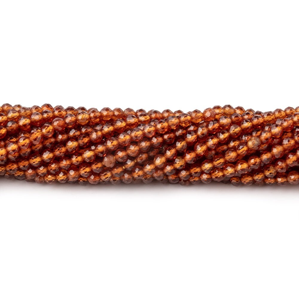 2.5mm Spessartite Garnet Micro Faceted Round Beads 12.5 inch 142 pieces AA (ONLINE ORDER ONLY)