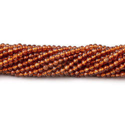 2.5mm Spessartite Garnet Micro Faceted Round Beads 12.5 inch 142 pieces AA (ONLINE ORDER ONLY)