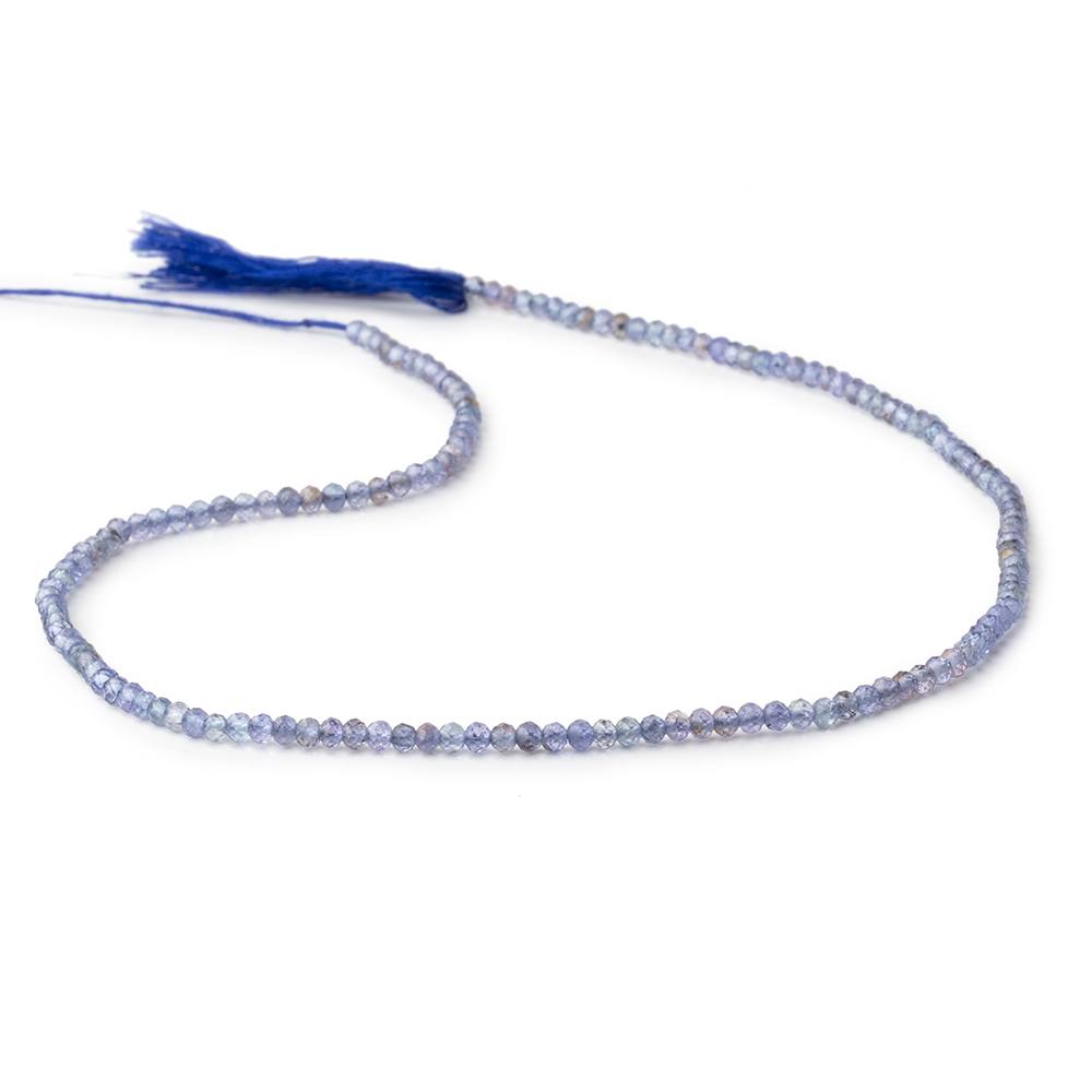 2.5mm Tanzanite Micro Faceted Rondelle Beads 12.5 inch 151 pieces AA (ONLINE ORDER ONLY)