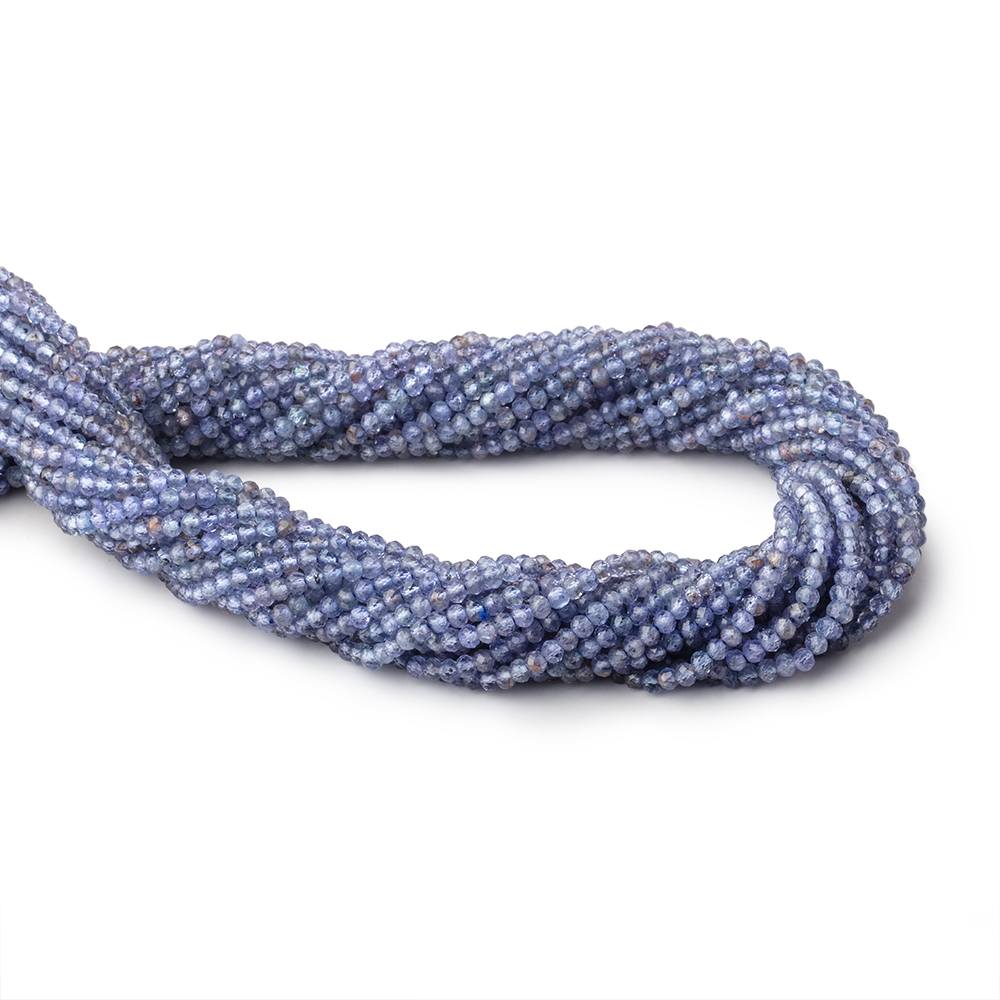 2.5mm Tanzanite Micro Faceted Rondelle Beads 12.5 inch 151 pieces AA (ONLINE ORDER ONLY)