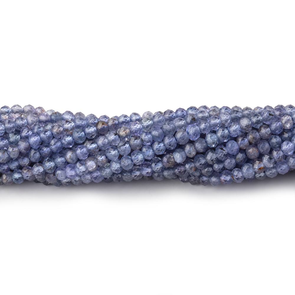 2.5mm Tanzanite Micro Faceted Rondelle Beads 12.5 inch 151 pieces AA (ONLINE ORDER ONLY)