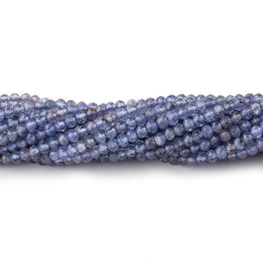 2.5mm Tanzanite Micro Faceted Rondelle Beads 12.5 inch 151 pieces AA (ONLINE ORDER ONLY)