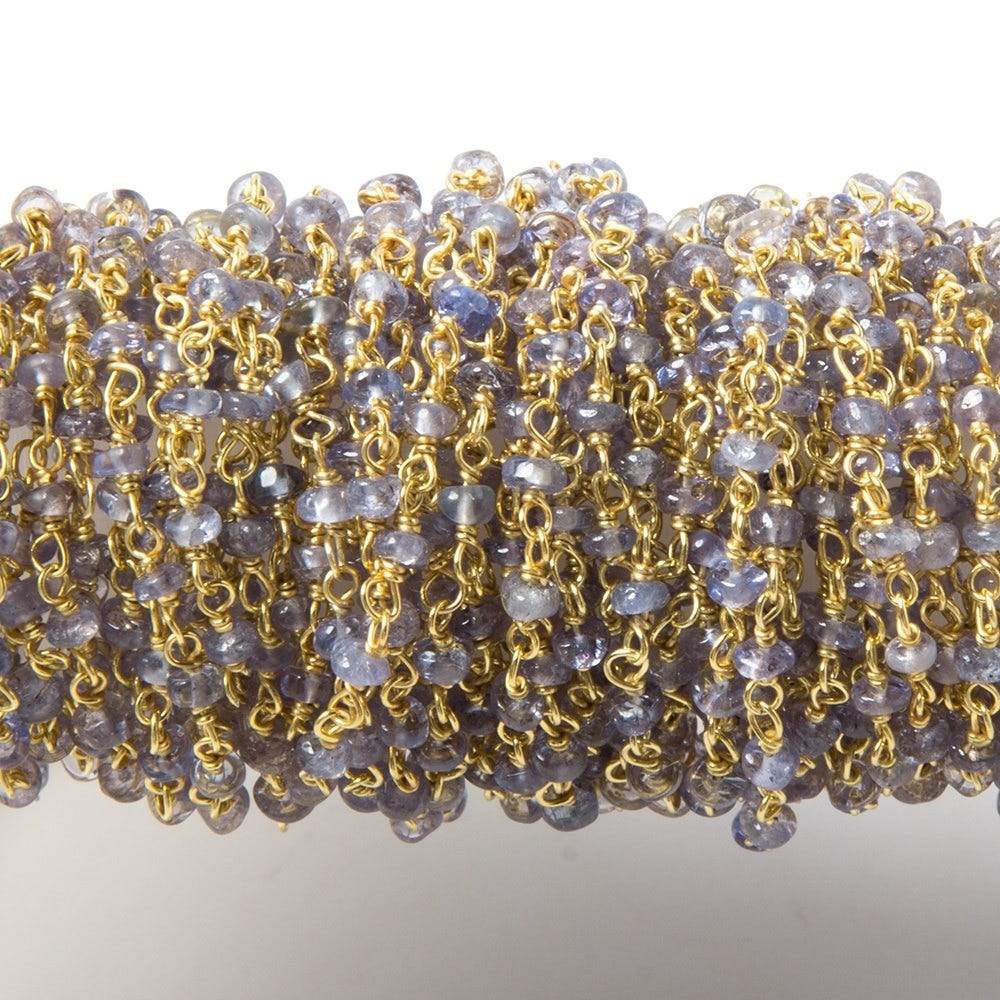 2.5mm Tanzanite Plain Rondelle Vermeil Chain by the foot (ONLINE ORDER ONLY)
