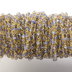2.5mm Tanzanite Plain Rondelle Vermeil Chain by the foot (ONLINE ORDER ONLY)