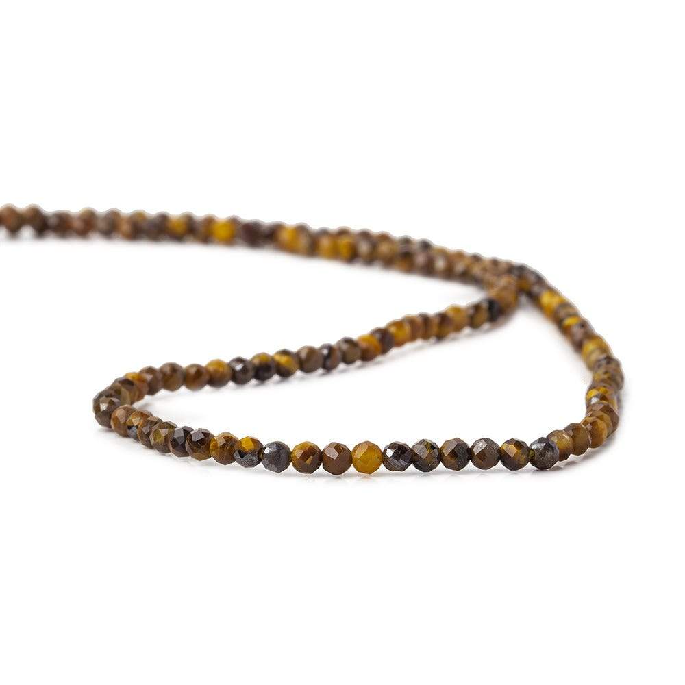 2.5mm Tiger's Eye microfaceted rondelle beads 13 inch 135 pieces (ONLINE ORDER ONLY)