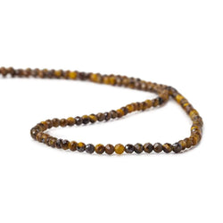 2.5mm Tiger's Eye microfaceted rondelle beads 13 inch 135 pieces (ONLINE ORDER ONLY)