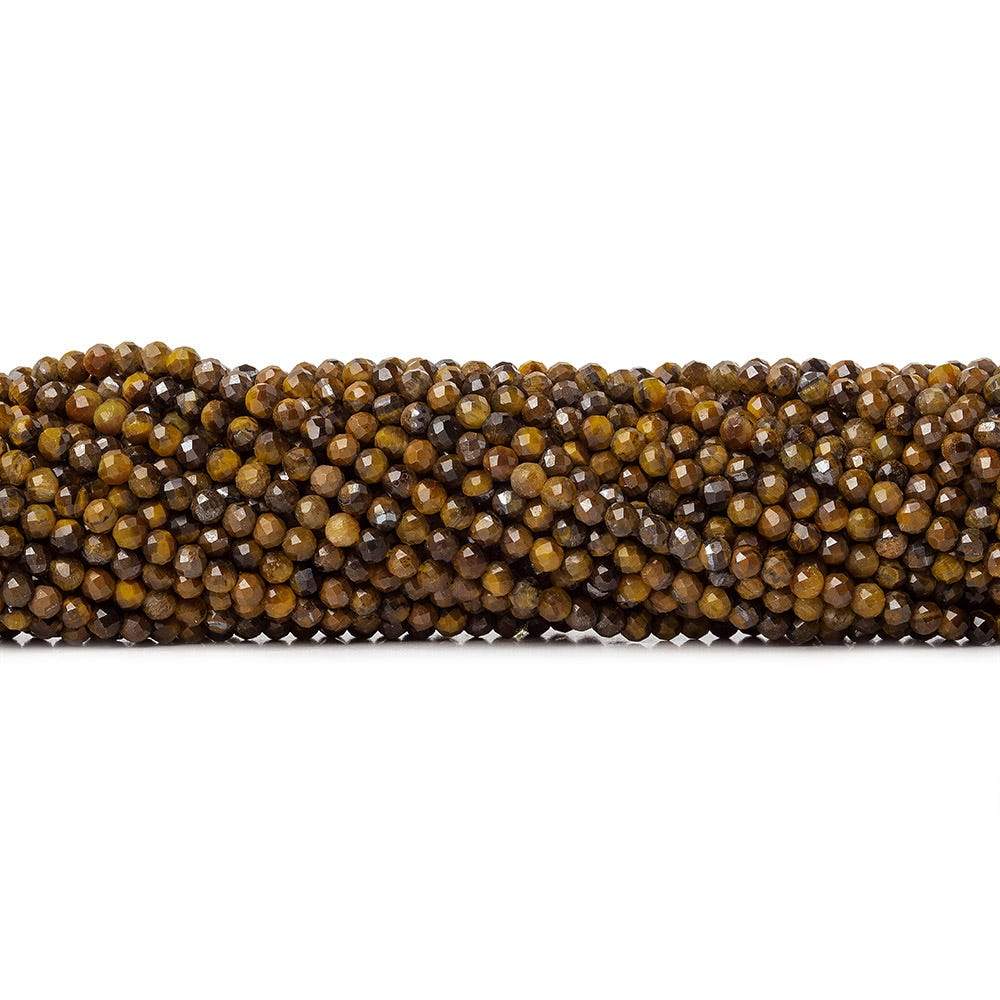 2.5mm Tiger's Eye microfaceted rondelle beads 13 inch 135 pieces (ONLINE ORDER ONLY)