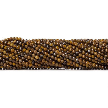 2.5mm Tiger's Eye microfaceted rondelle beads 13 inch 135 pieces (ONLINE ORDER ONLY)