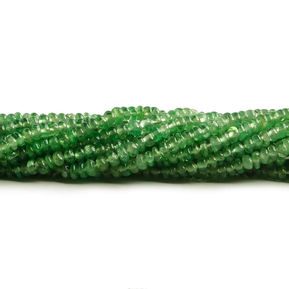 2.5mm Tsavorite Garnet Beads Plain Micro-Rondelles 18 inch 384 pieces (ONLINE ORDER ONLY)