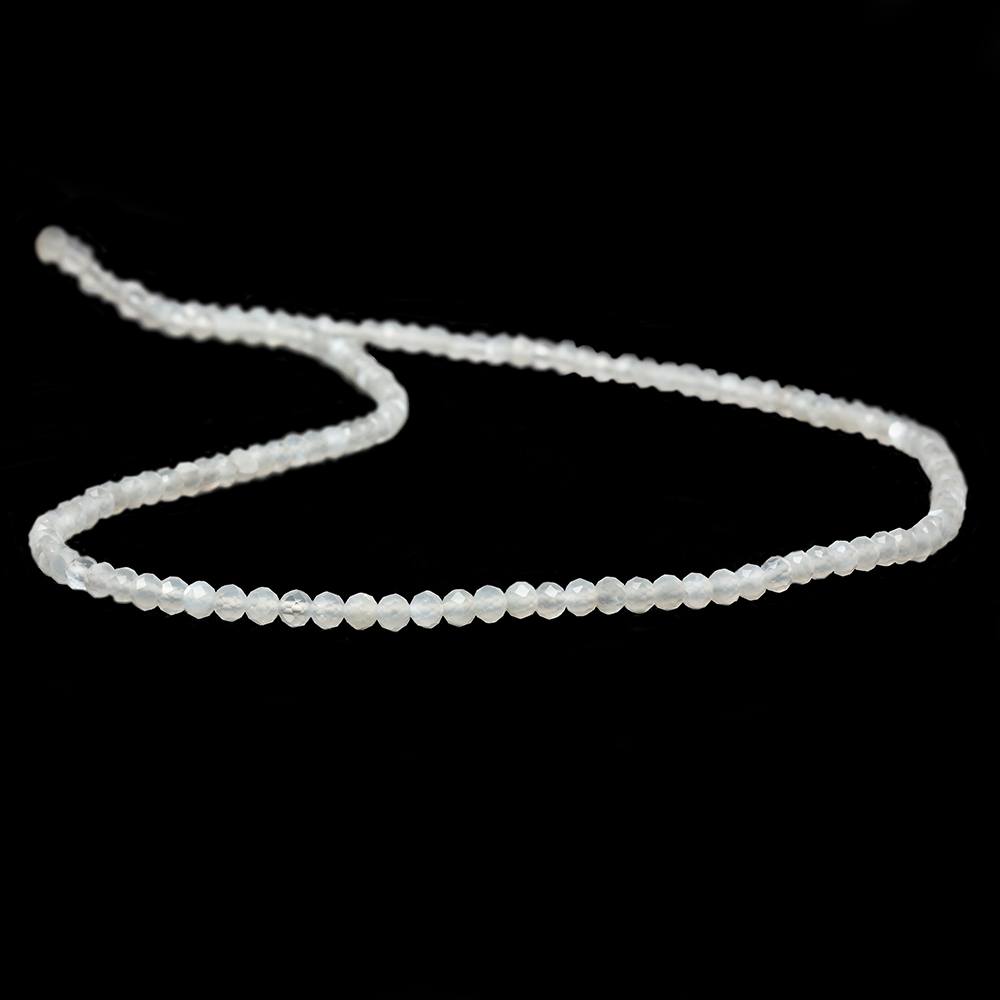 2.5mm White Moonstone Micro Faceted rondelles 13 inch 154 beads (ONLINE ORDER ONLY)