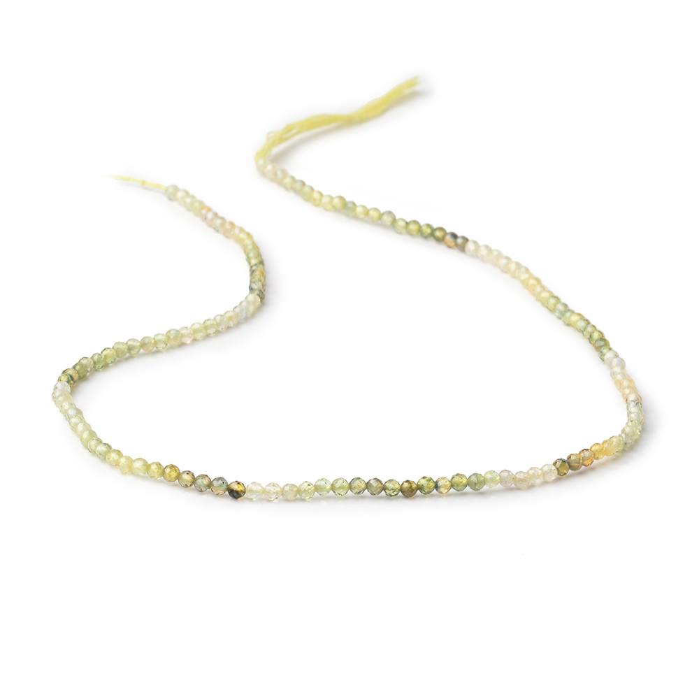 2.5mm Yellow Sapphire Micro Faceted Round Beads 12.5 inch 132 pieces (ONLINE ORDER ONLY)