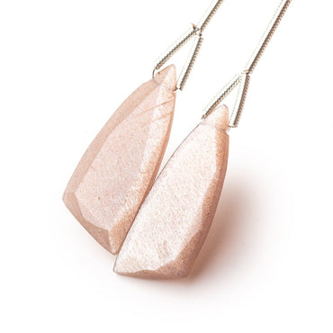 25x10mm Chocolate Moonstone Fancy Shape Briolette Set of 2 Focals (ONLINE ORDER ONLY)