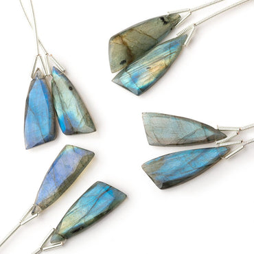 25x10mm Labradorite Fancy Shape Briolette Set of 2 Focals (ONLINE ORDER ONLY)