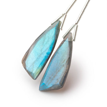 25x10mm Labradorite Fancy Shape Briolette Set of 2 Focals (ONLINE ORDER ONLY)