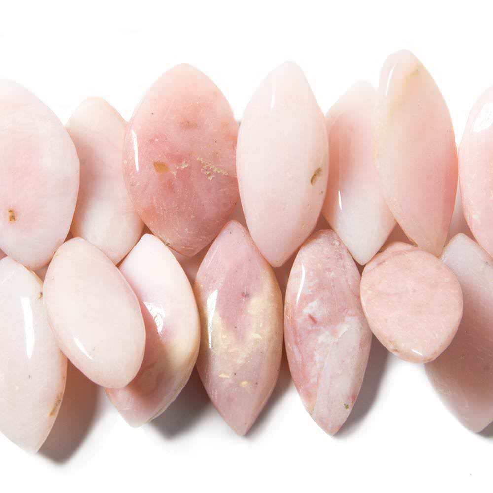25x11-32x20mm Pink Peruvian Opal plain marquise Beads 9 inch 37 pieces (ONLINE ORDER ONLY)