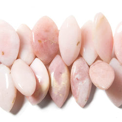 25x11-32x20mm Pink Peruvian Opal plain marquise Beads 9 inch 37 pieces (ONLINE ORDER ONLY)