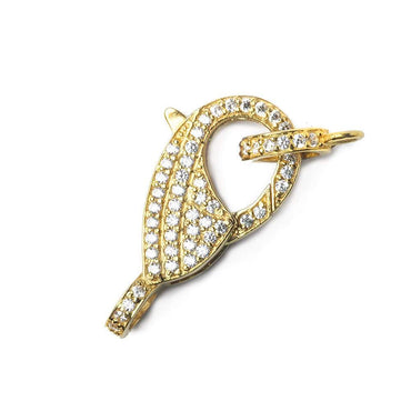 25x11mm Vermeil Pave CZ Lobster Clasp with CZ Ring 1 piece (ONLINE ORDER ONLY)