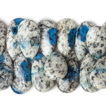 25x15-30x15mm K2 Azurite Granite "K2 Jasper" plain pear beads 8 inch 36 pieces (ONLINE ORDER ONLY)