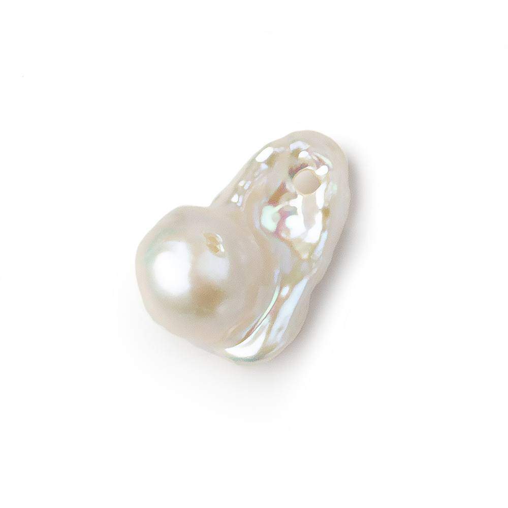 25x15mm Off White Baroque large hole Flame Pearl Focal beads 1 piece (ONLINE ORDER ONLY)