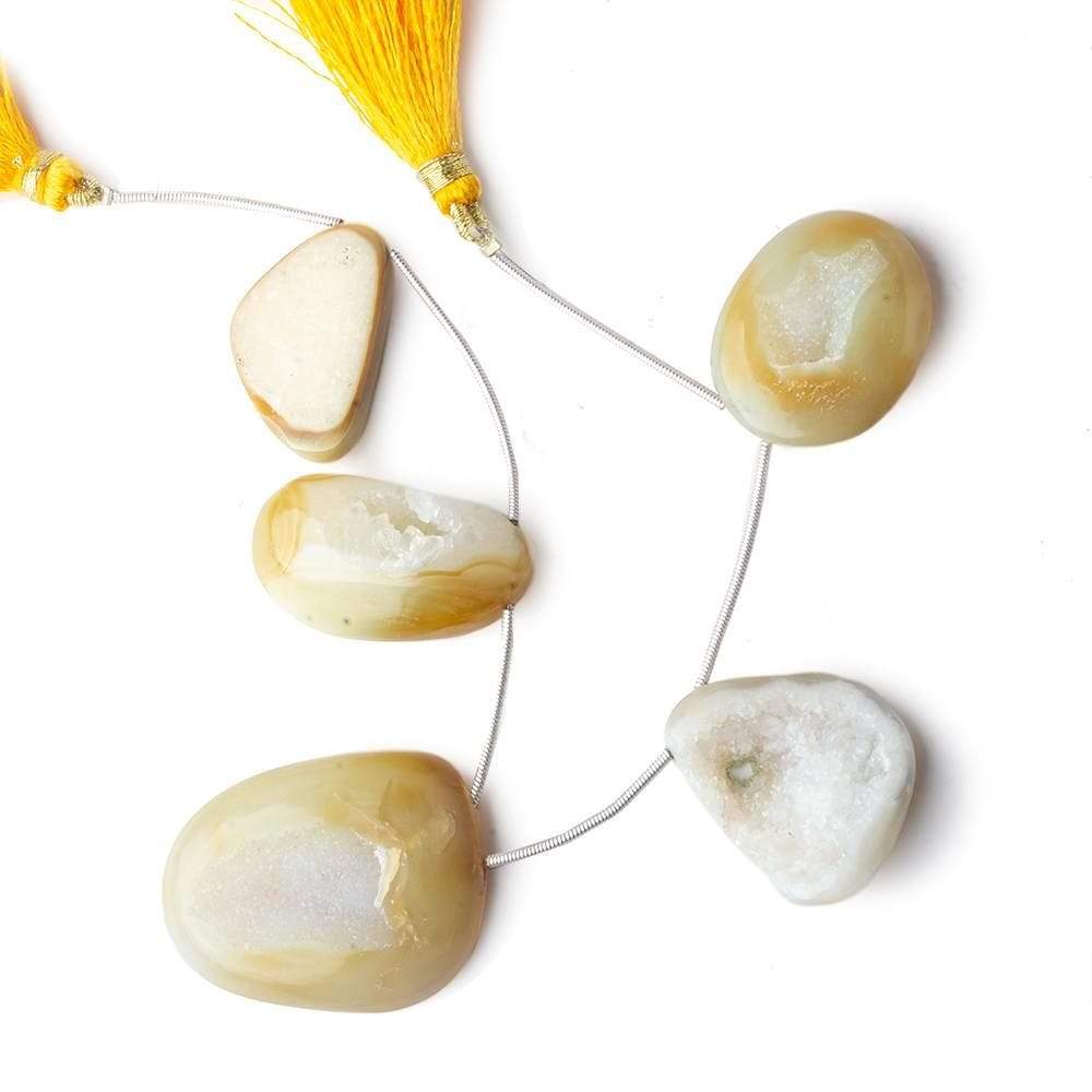 25x16-36x26mm Banana Yellow Agate Drusy Freeform Beads 5 pieces (ONLINE ORDER ONLY)