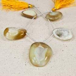 25x16-36x26mm Banana Yellow Agate Drusy Freeform Beads 5 pieces (ONLINE ORDER ONLY)