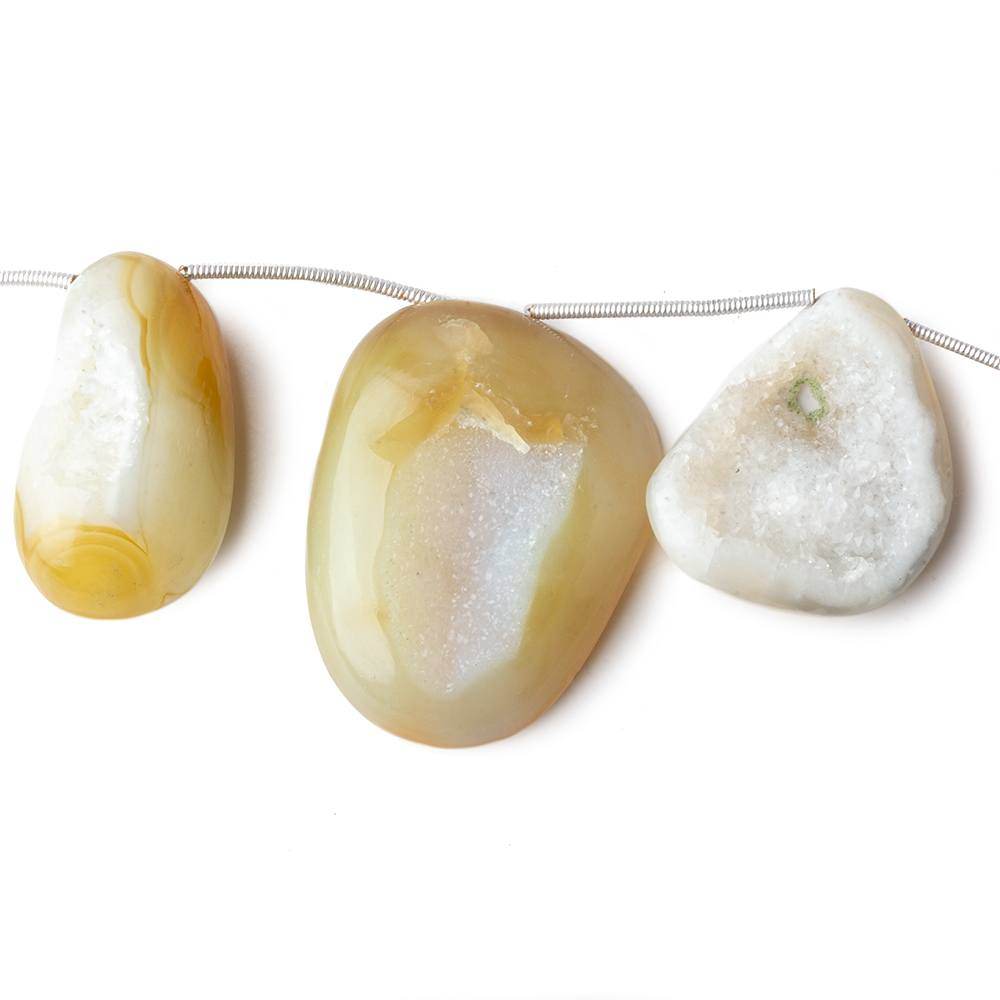 25x16-36x26mm Banana Yellow Agate Drusy Freeform Beads 5 pieces (ONLINE ORDER ONLY)