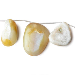 25x16-36x26mm Banana Yellow Agate Drusy Freeform Beads 5 pieces (ONLINE ORDER ONLY)