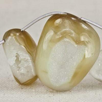 25x16-36x26mm Banana Yellow Agate Drusy Freeform Beads 5 pieces (ONLINE ORDER ONLY)