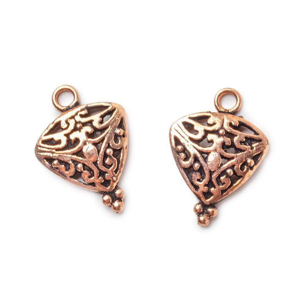 25x16x3.5mm Copper Charm Trillion With Cutout Design Set of 2 (ONLINE ORDER ONLY)