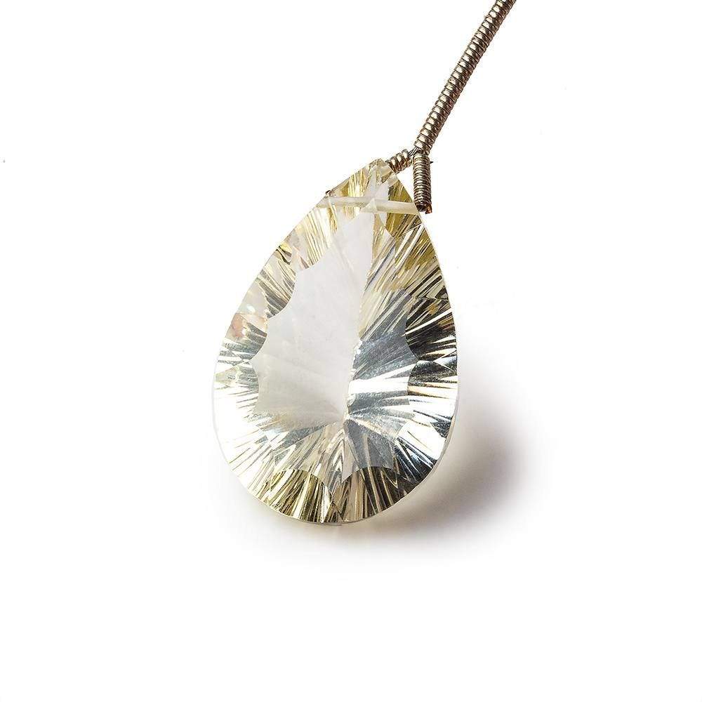 25x17mm Lemon Quartz Concave Pavilion Faceted Pear Focal Bead 1 piece (ONLINE ORDER ONLY)