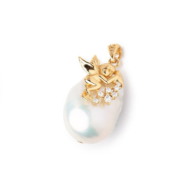 25x17mm White Ultra Baroque Vermeil Pendant focal 1 piece (ONLINE ORDER ONLY)
